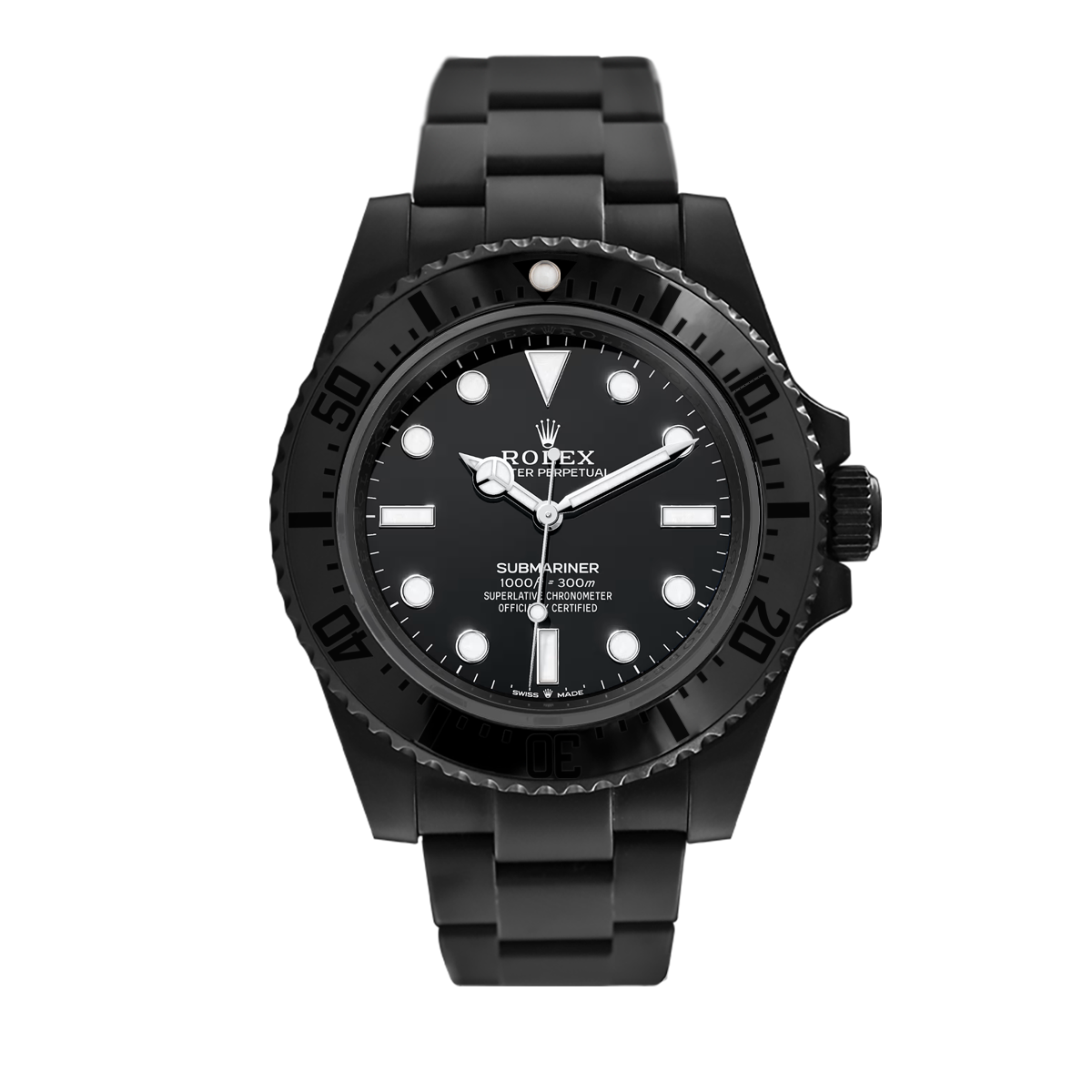 Rolex Submariner Nero Integrale Senza Data — blackened