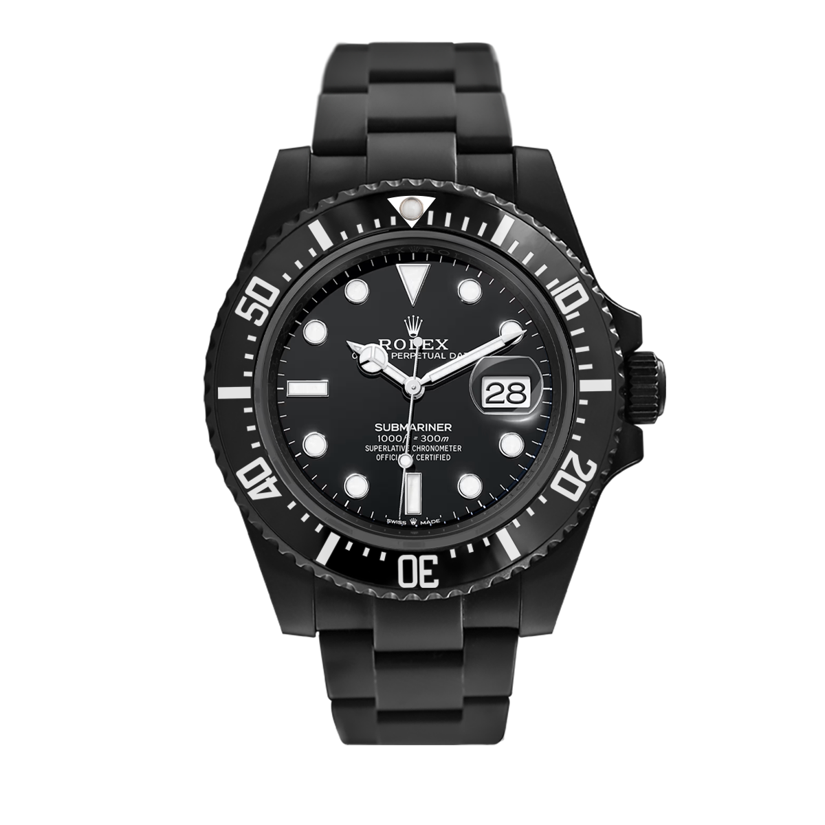 Rolex Submariner Ghiera Bianca — blackened