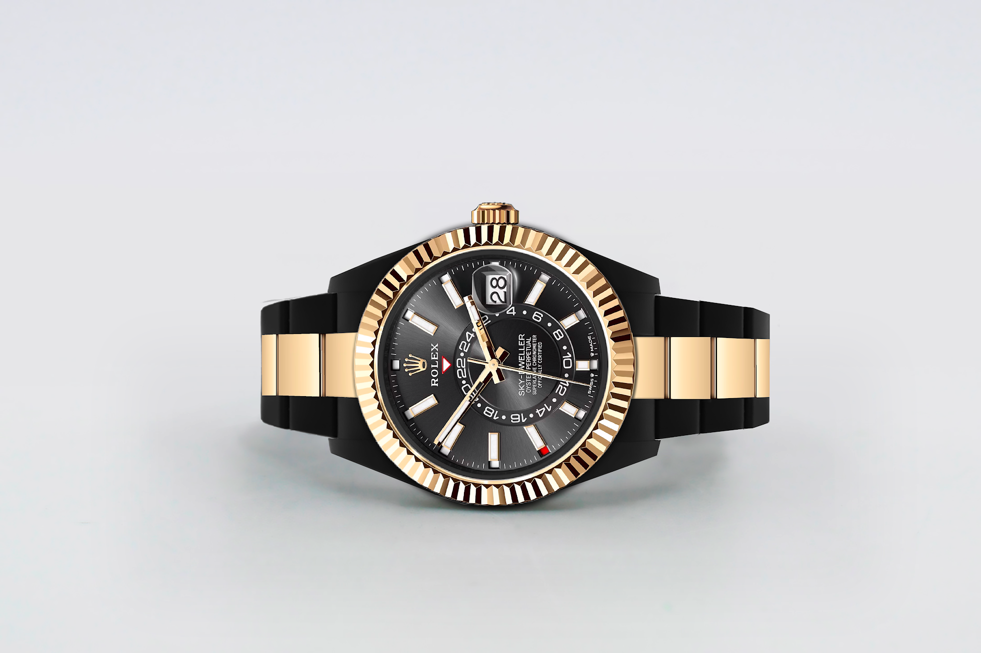 Rolex Sky-Dweller Acciaio Oro Nero — dettaglio