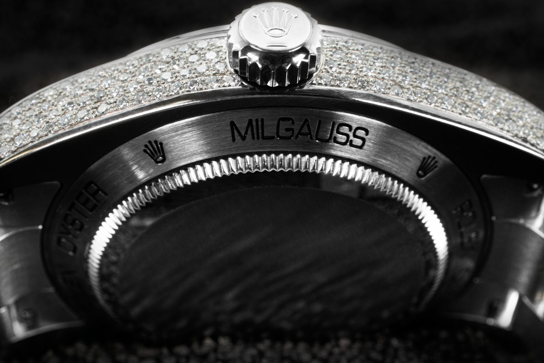 Rolex Milgauss Diamonds Nero — dettaglio