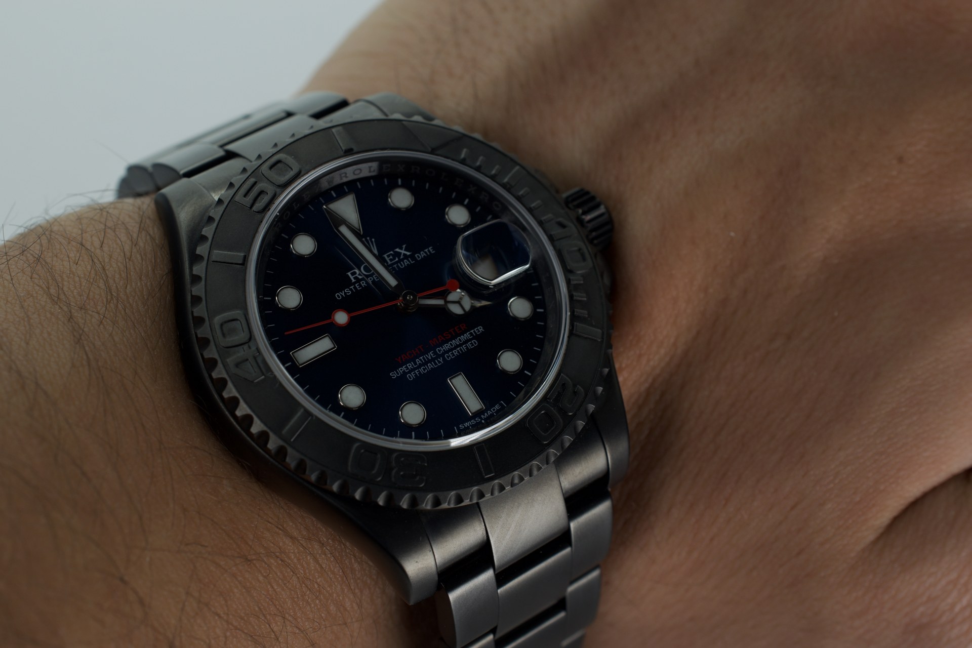 Rolex Yacht-Master 40 Blu — al polso