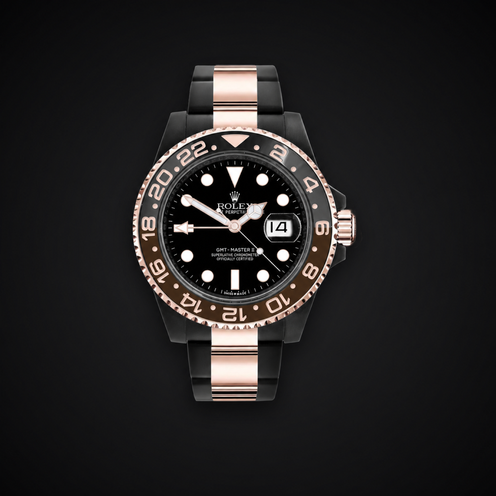 Rolex GMT-Master II Everose — blackened