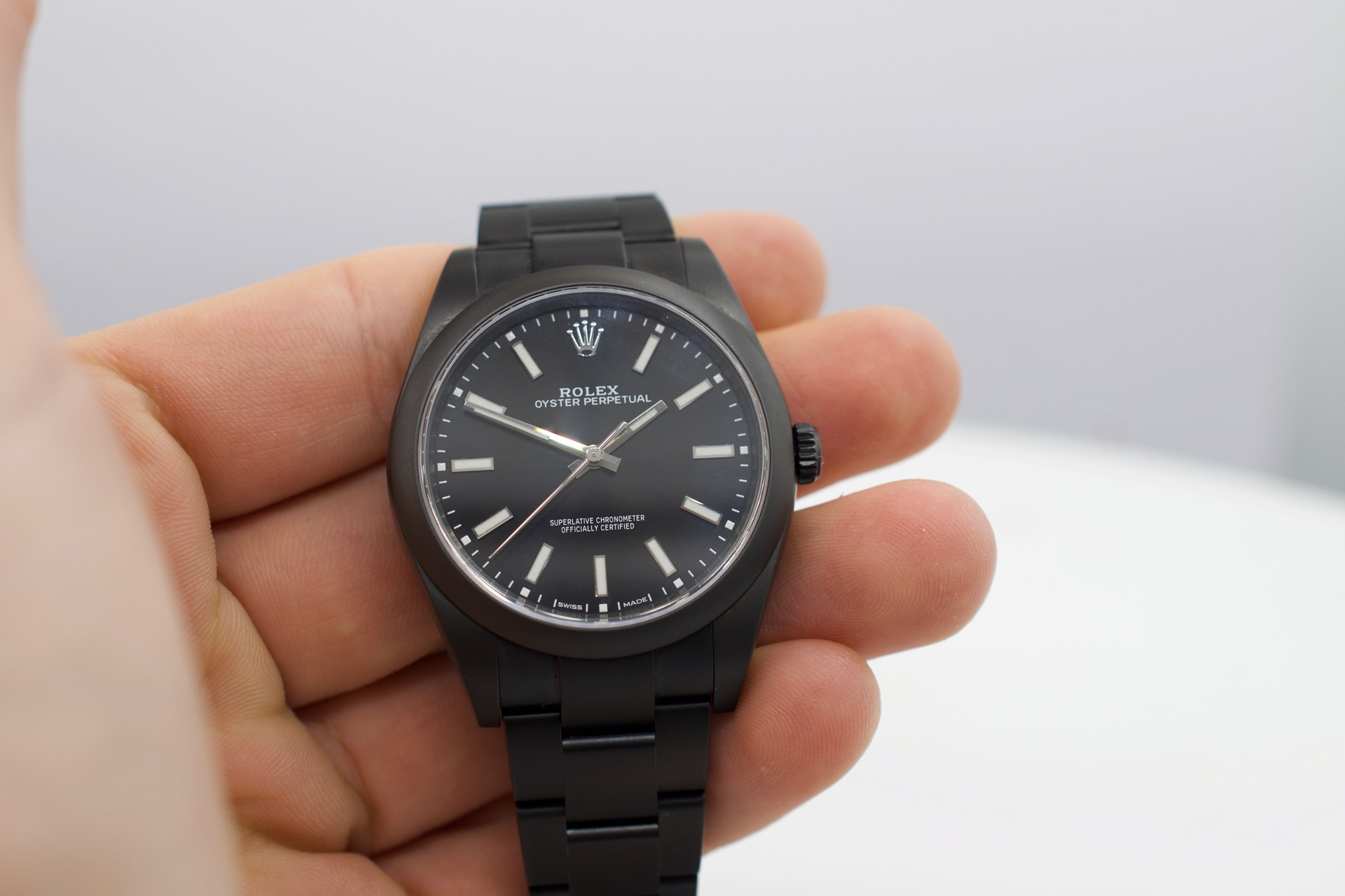 Rolex Oyster Perpetual 39 Nero — dettaglio