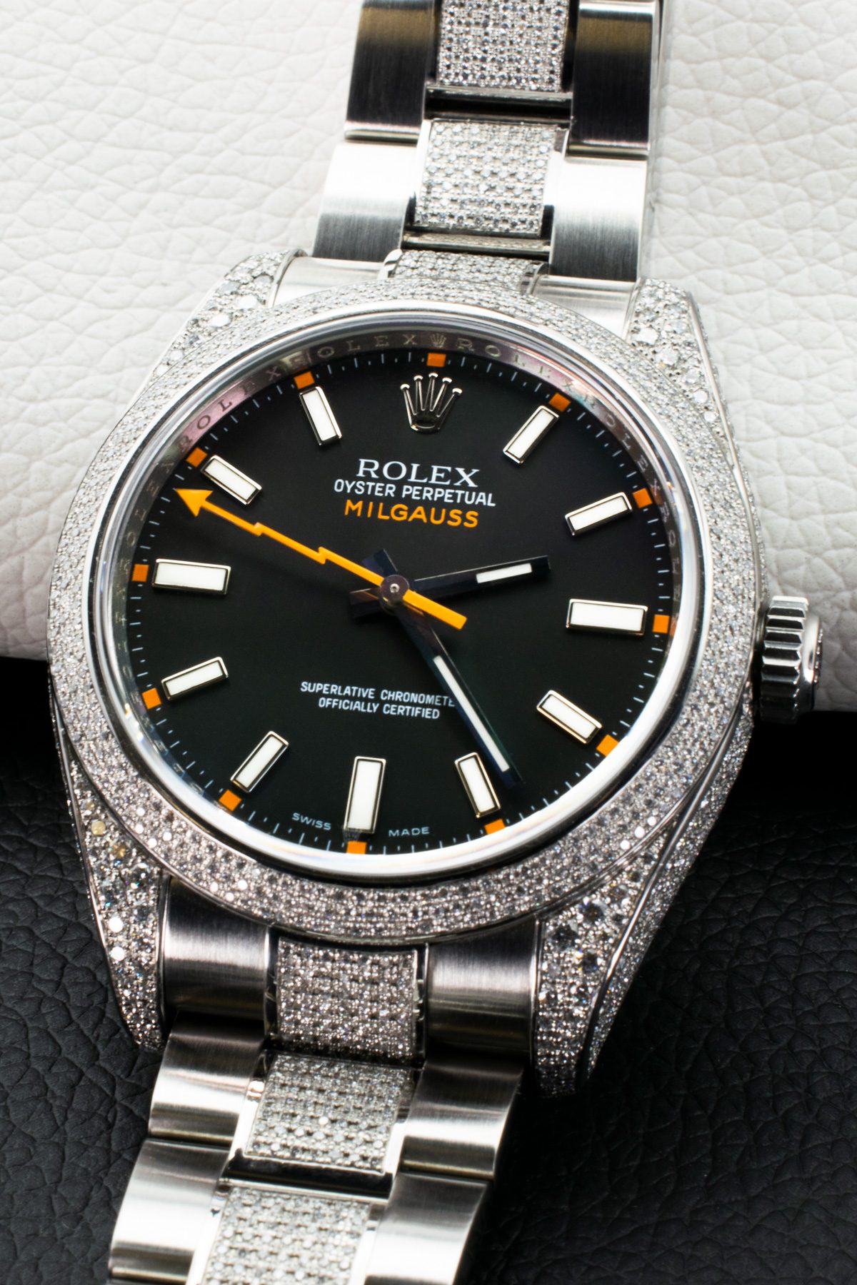 Rolex Milgauss Diamonds Nero — dettaglio
