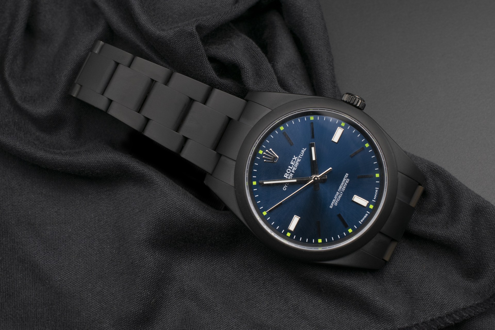 Rolex Oyster Perpetual 39 Blu — dettaglio