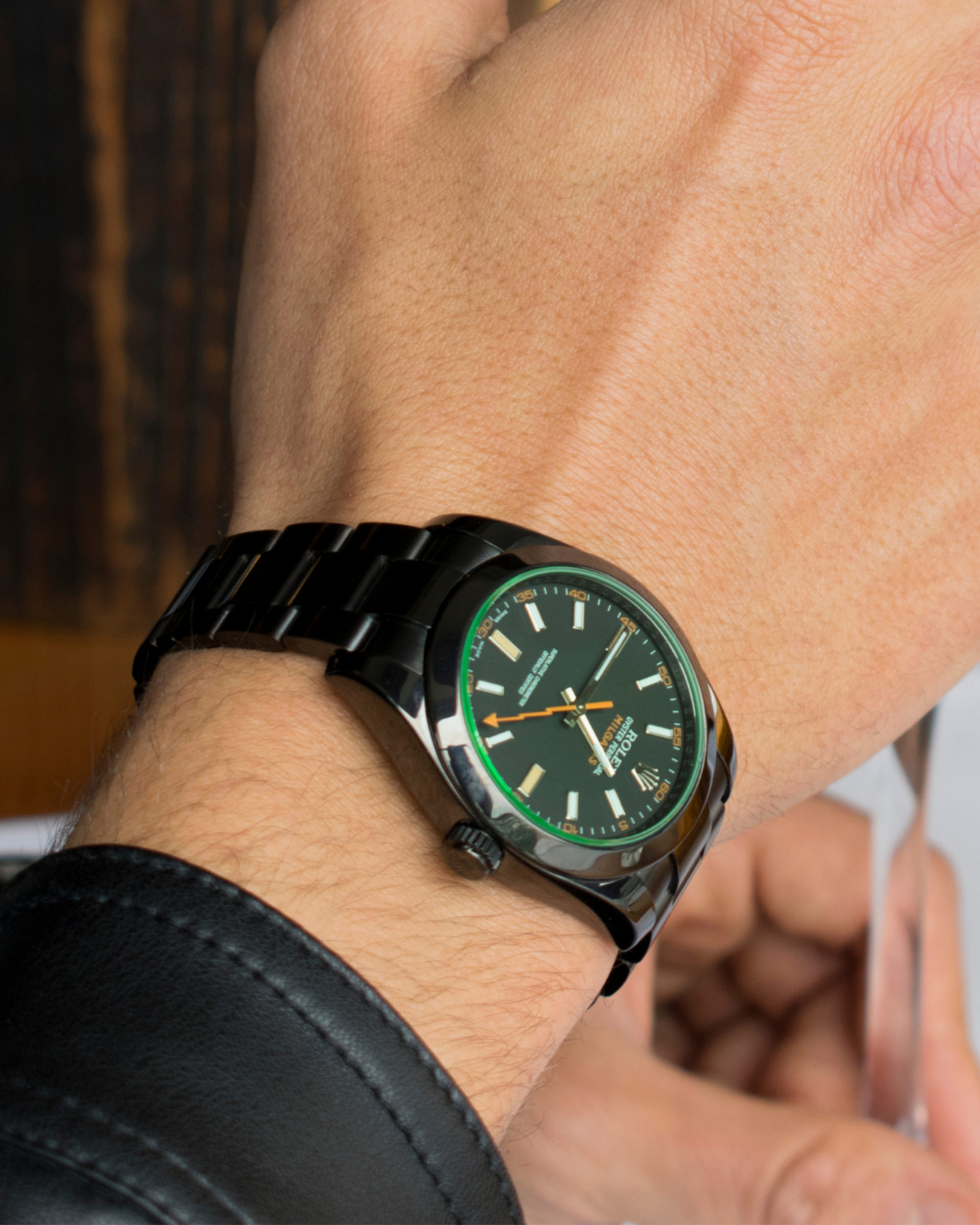 Rolex Milgauss GV Nero — al polso