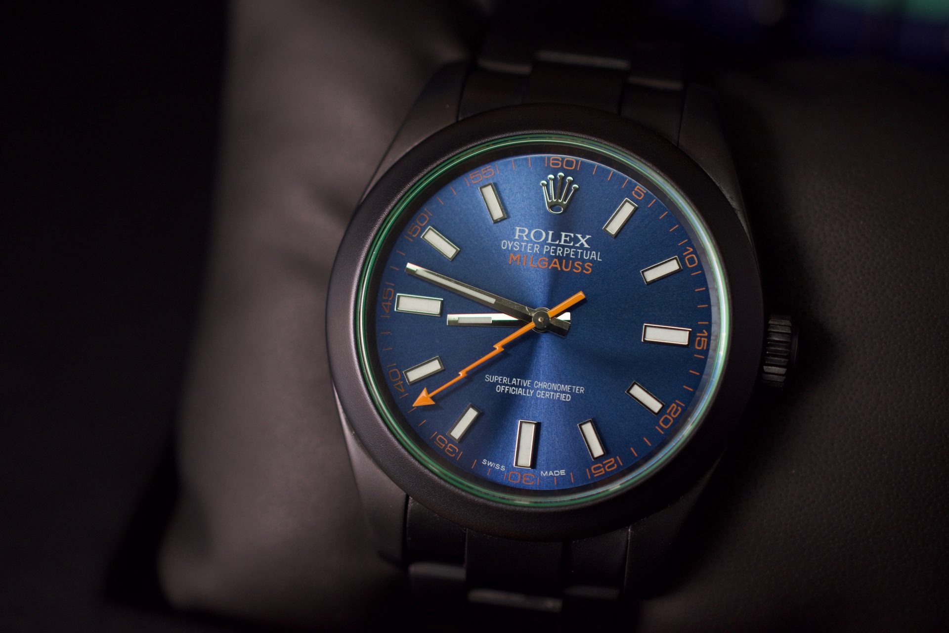 Rolex Milgauss GV Z-Blue — al polso