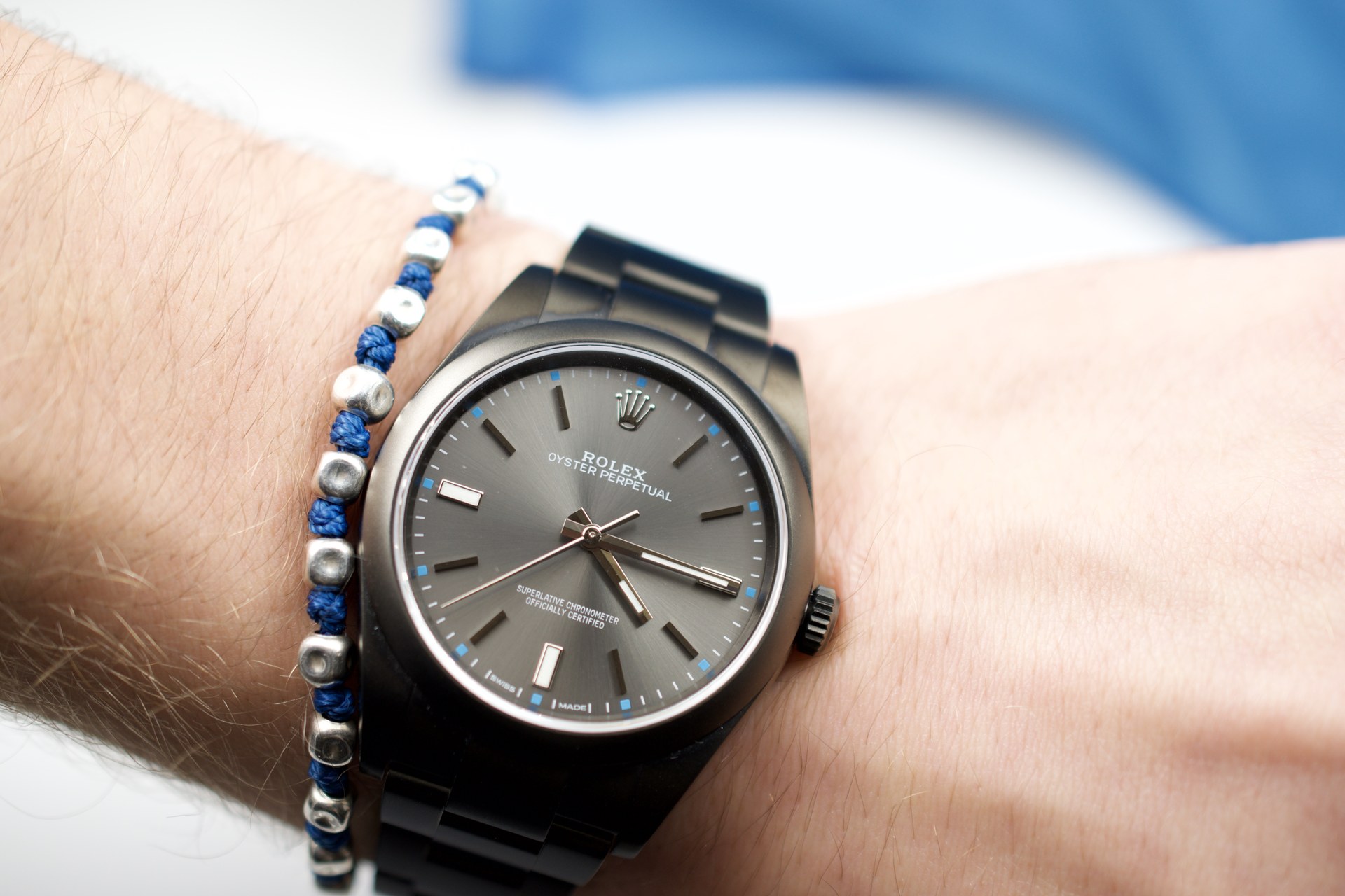 Rolex Oyster Perpetual 39 Grigio — al polso