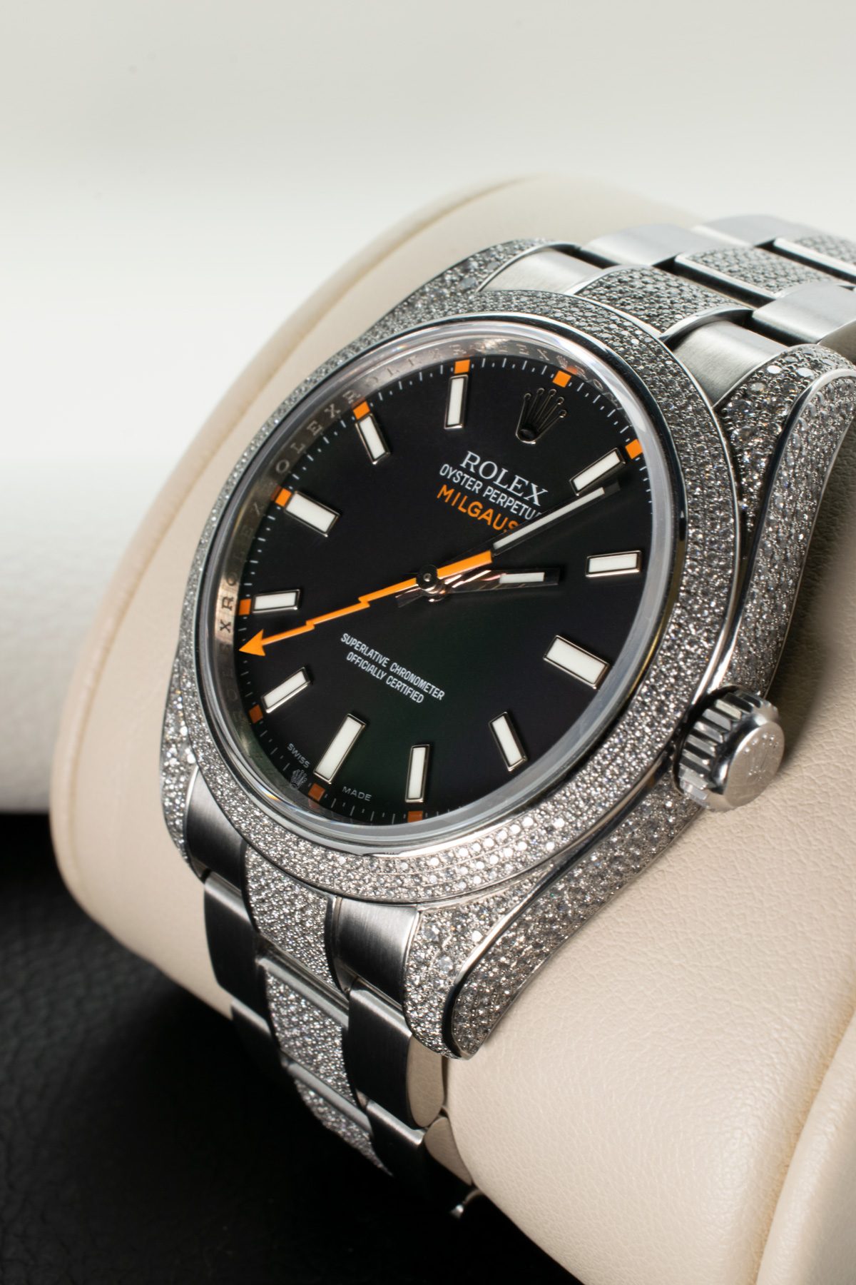 Rolex Milgauss Diamonds Nero — dettaglio