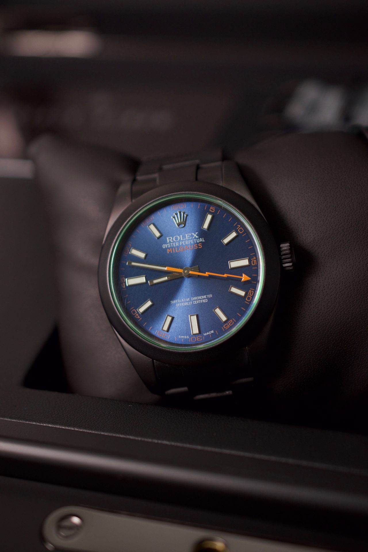 Rolex Milgauss GV Z-Blue — dettaglio
